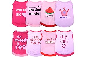 8 Pieces Puppy Valentine Dog Shirts & Outfits