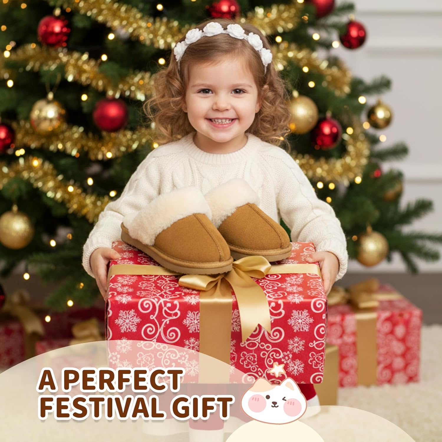 OOW Kids Slippers Girls Boys Fuzzy Memory Foam House Slippers Winter Warm Plush Lined Home Shoes Soft Bedroom Indoor Outdoor - Image 7