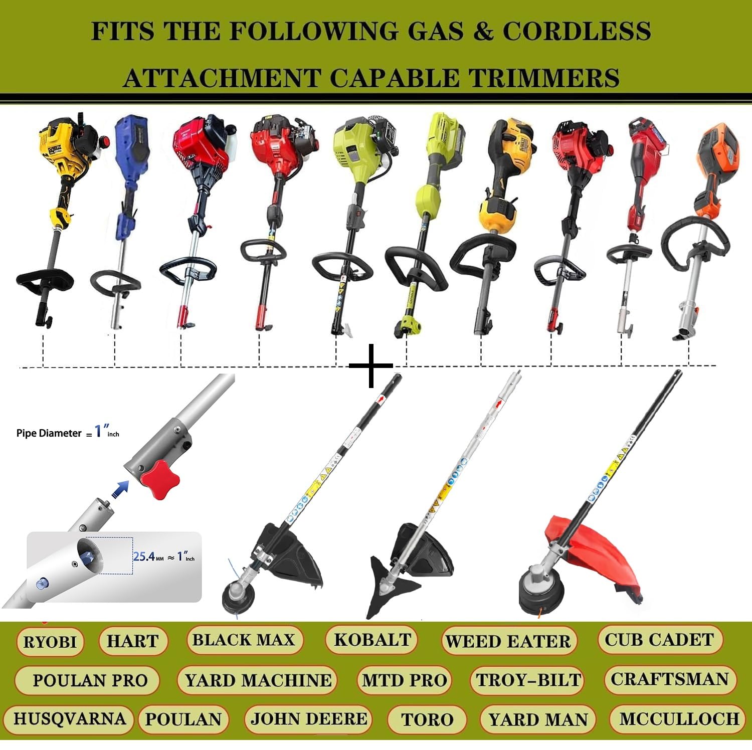 kerlista Brushcutter Attachment String Trimmer Attachment fits for