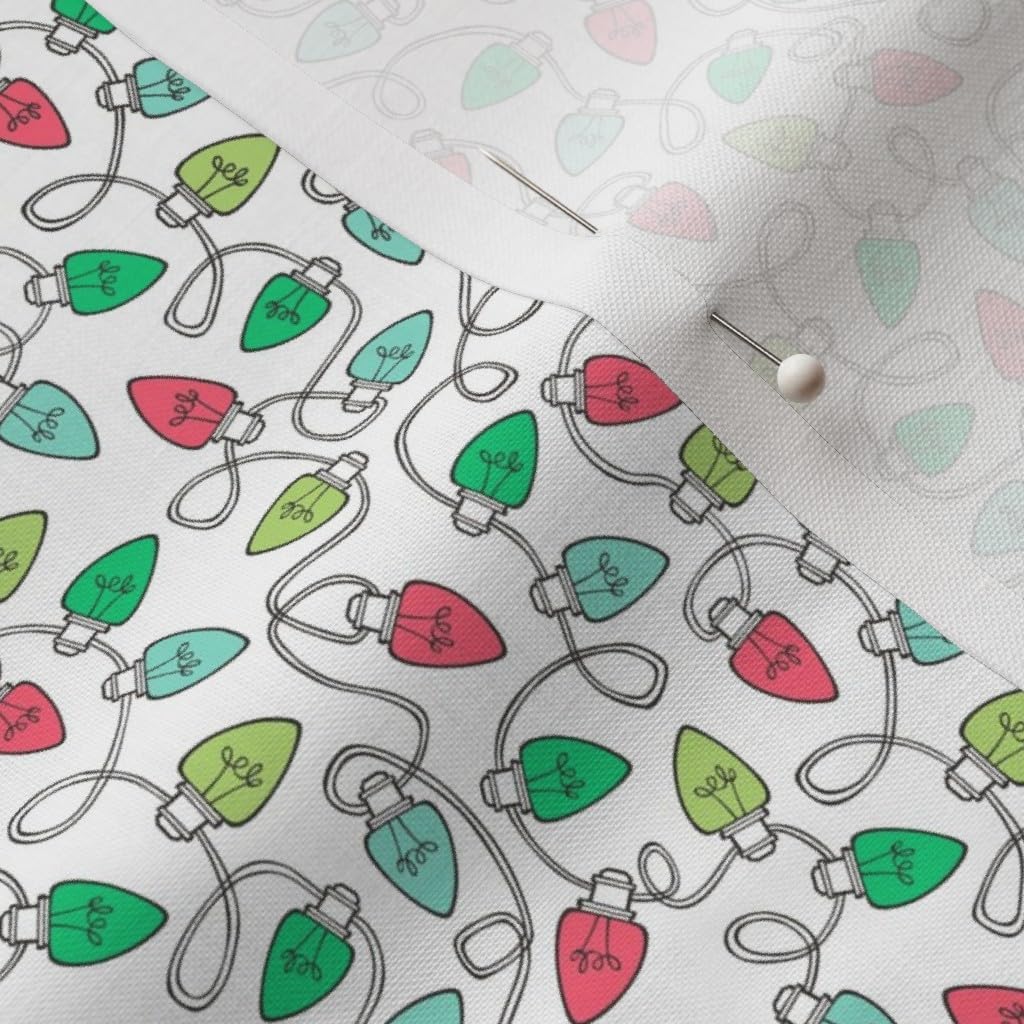 Spoonflower Fabric - Christmas Xmas Red Green White Tiny Small Scale Winter Holiday Printed on Petal Signature Cotton Fabric by The Yard - Sewing Quilting Apparel Crafts Decor