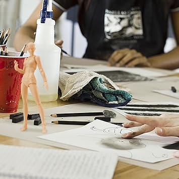 Body Action Figures, 5.1inch Artists Manikin Action Figure with Stand & Accessories, Human Body Drawing Figure Model for Artists Sketching, Painting (Female)