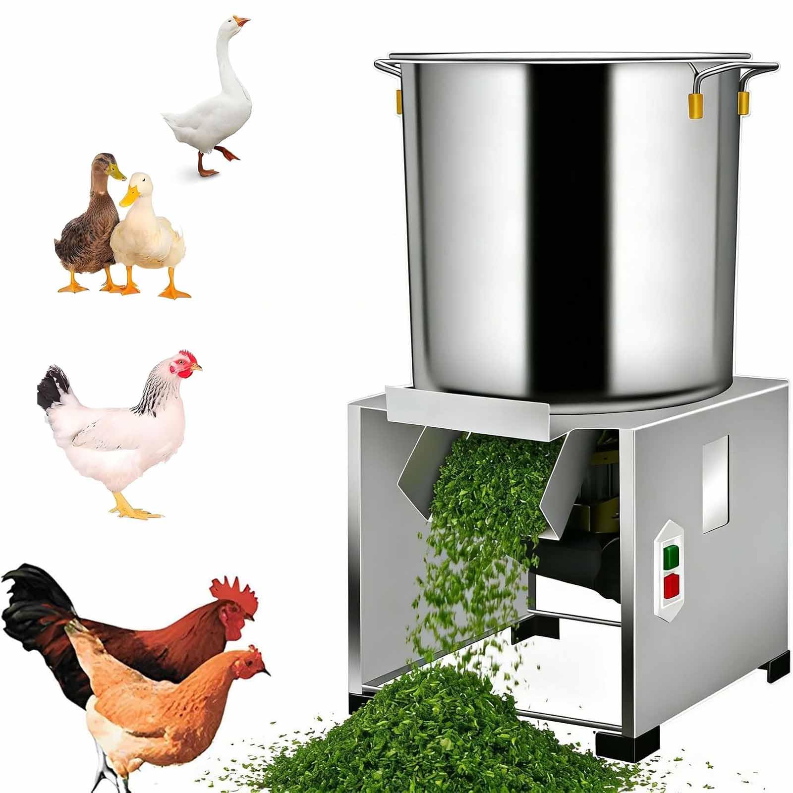 ERICAT Heavy-duty Shredder Poultry Feed Cutter, Poultry Feed Processor 1800w, 100 Kg/h & 1400r/min, Large-diameter Feed Inlet, Suit For Efficient Animal Feeding & Chicken Duck Feed Processing