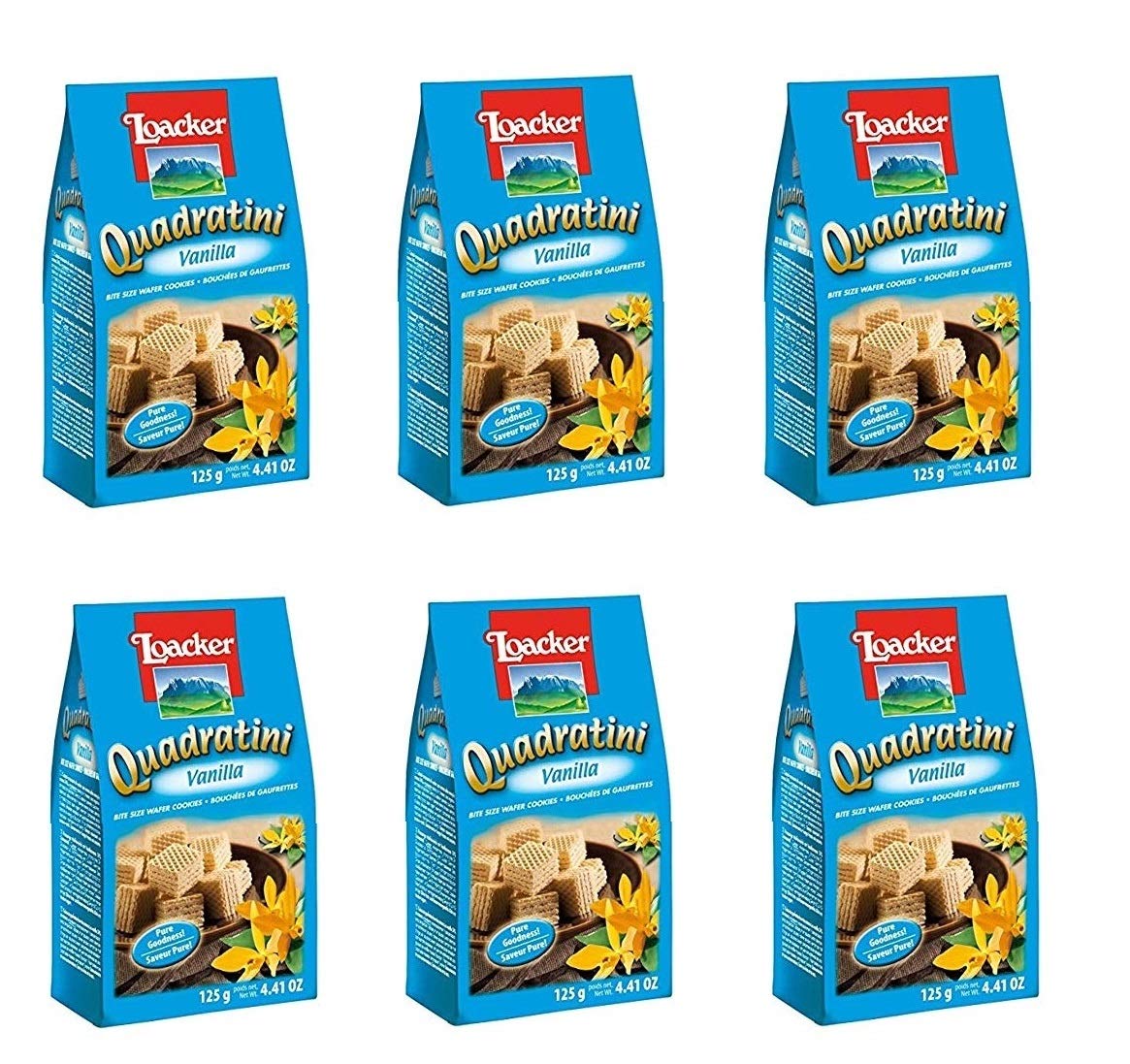 6x Loacker Vanille Würfel Vaniglia reigel Waffeln kekse cookies kuchen Quadratini 125g
