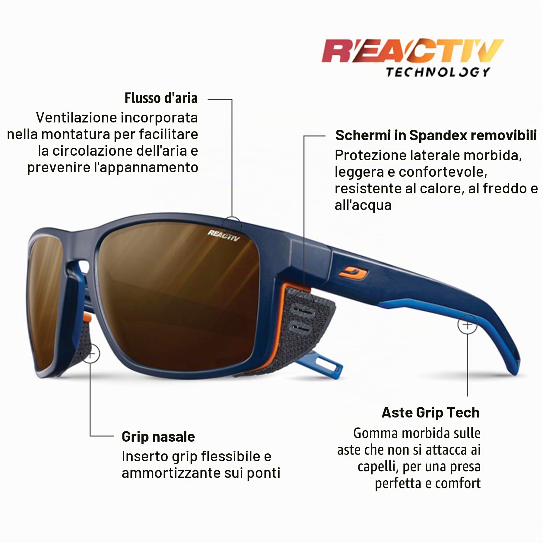 Julbo Shield Occhiali da sole Unisex - Adulto (Pacco da 1)
