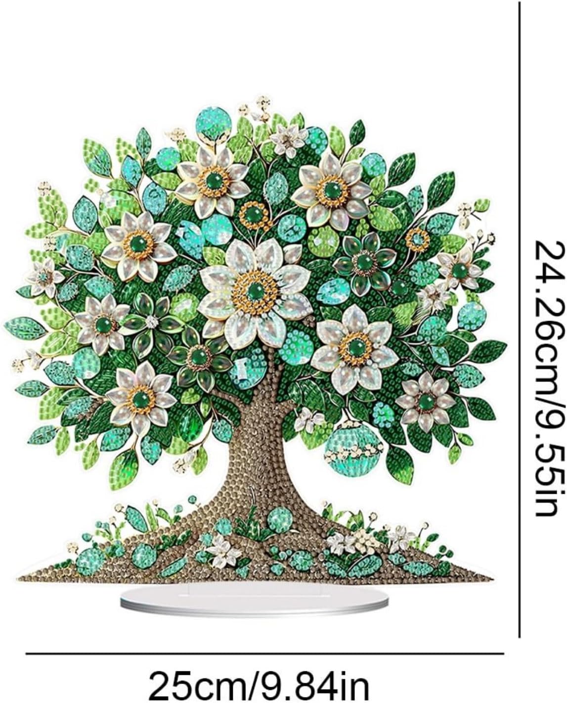 DIY Dotted Diamond Desktop Ornaments Diamond Art Painting Plant Home Decoration Table Ornaments DIY Painting Desktop Kit (Single-Sided Diamond)-2PCS-3