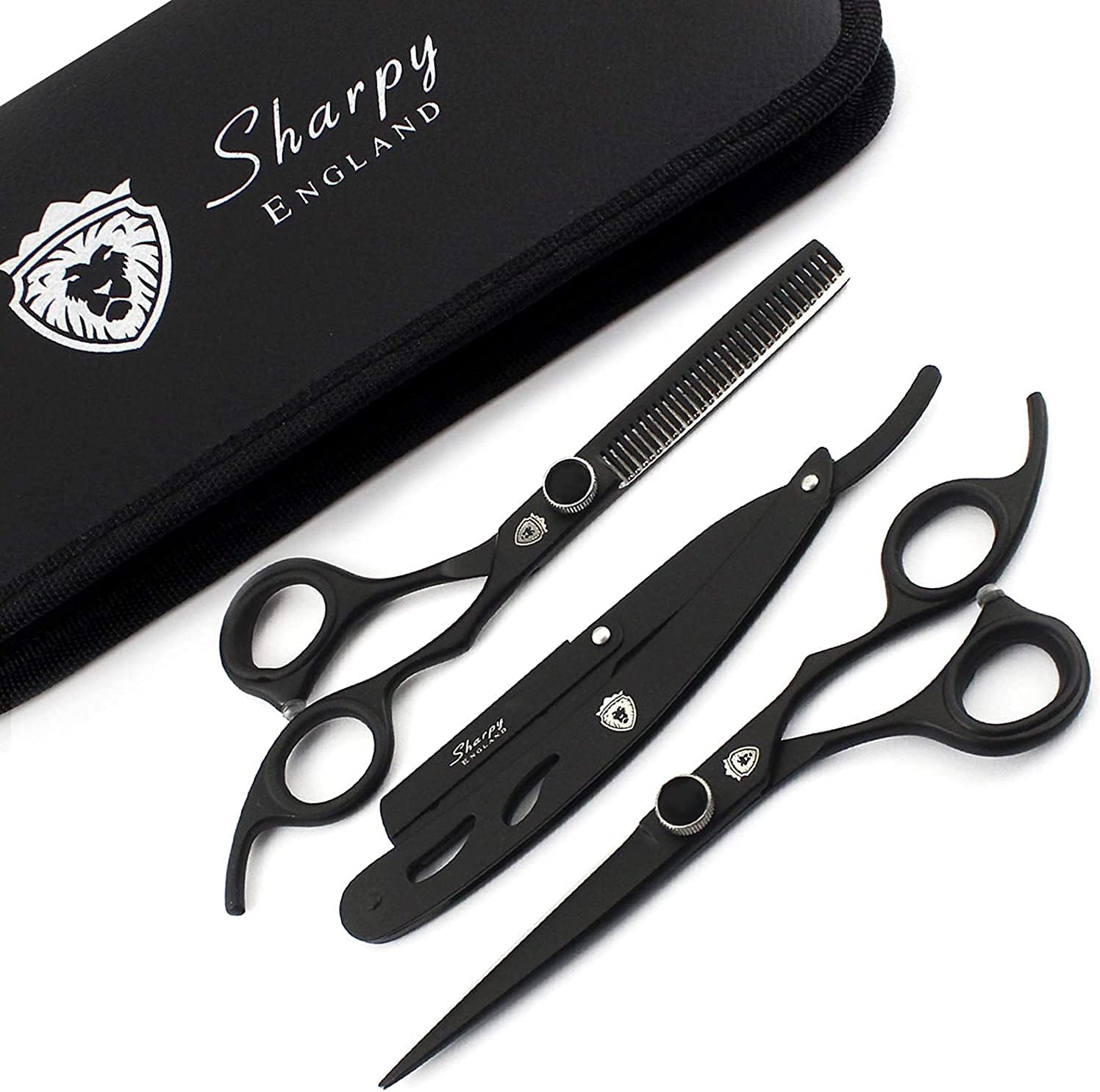 SHARPY™ - Hairdressing Barber Salon Scissors Thinning Scissors Set 6 Inches - Set of Hair Scissors - Razor Edge Barber Scissors Set Comes in a Luxury Presentation Case