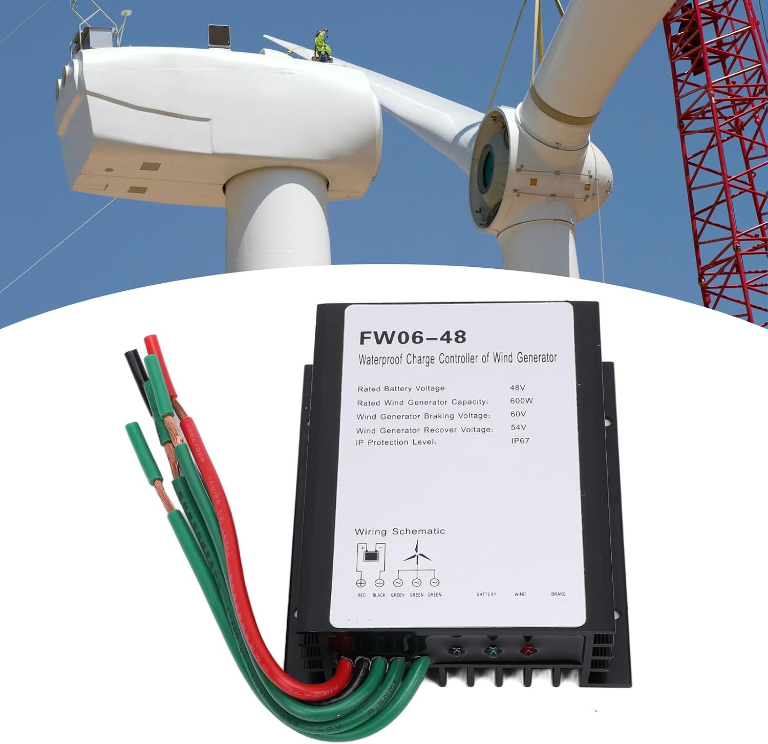 48V Automatic Control Wind Turbine Controller, 0-600w Renewable Energy Regulator with Thunder Prevention