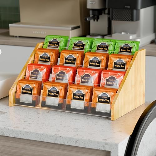 NiHome Organizador de bolsas de té de 4 capas