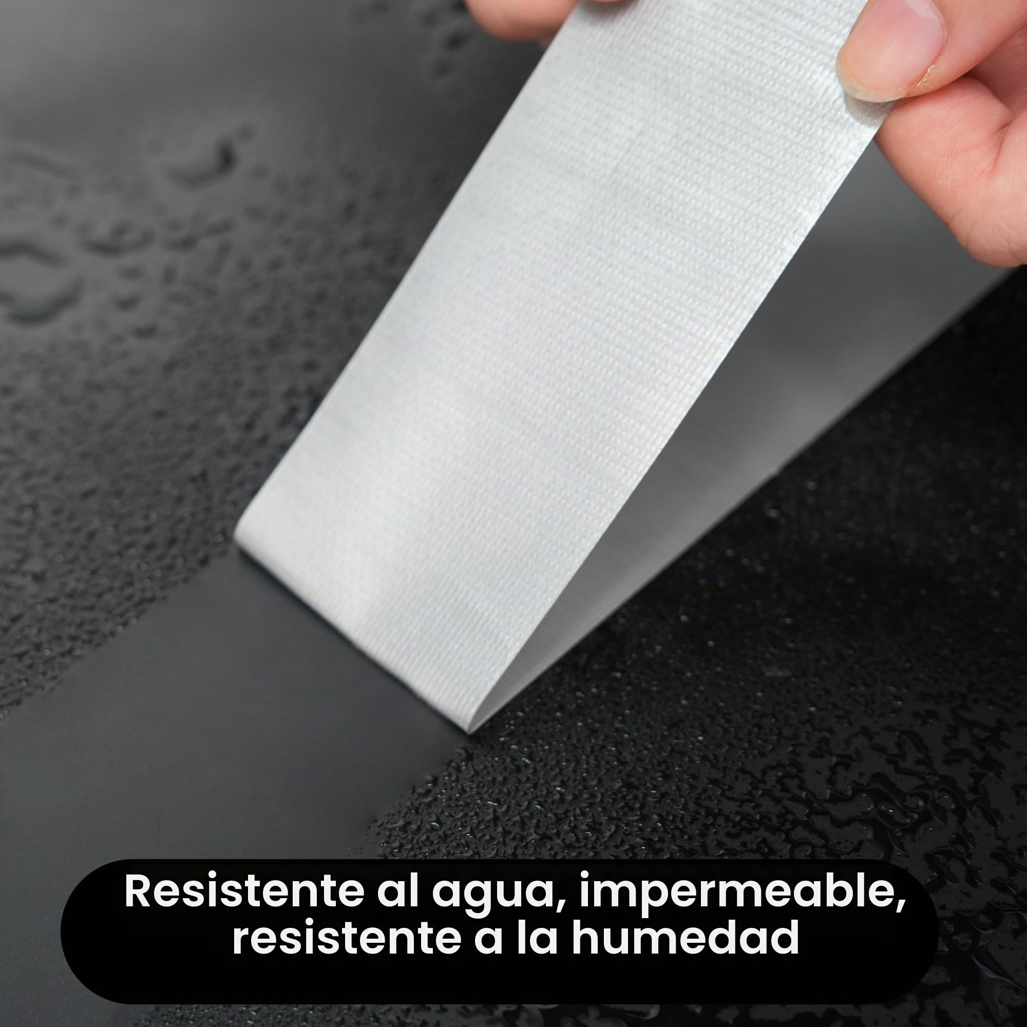 TAPEBEAR Cintas americanas Cinta adhesiva de tela 48mm x 27m, Ruban adhésif impermeable Cinta americana multiuso 9mil de espesor para Reparar, Fijar, Agrupar, Reforzar o Sellar, Plata, 5 rollos