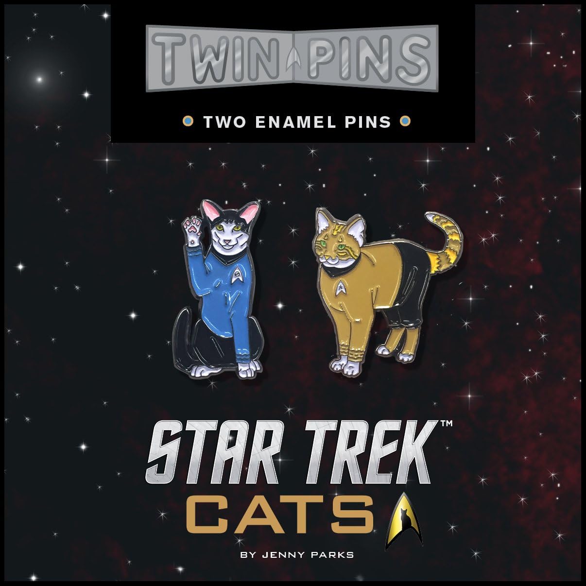 Star Trek Cats Twin Pins: Two Enamel Pins (Star Trek x Chronicle Books) Accessory โ September 19, 2017
