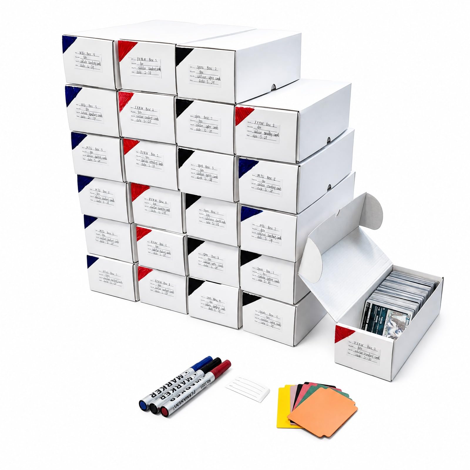 Holds 14,400 Trading Cards, Bulk TCG Card Storage Boxes, 24-Pack