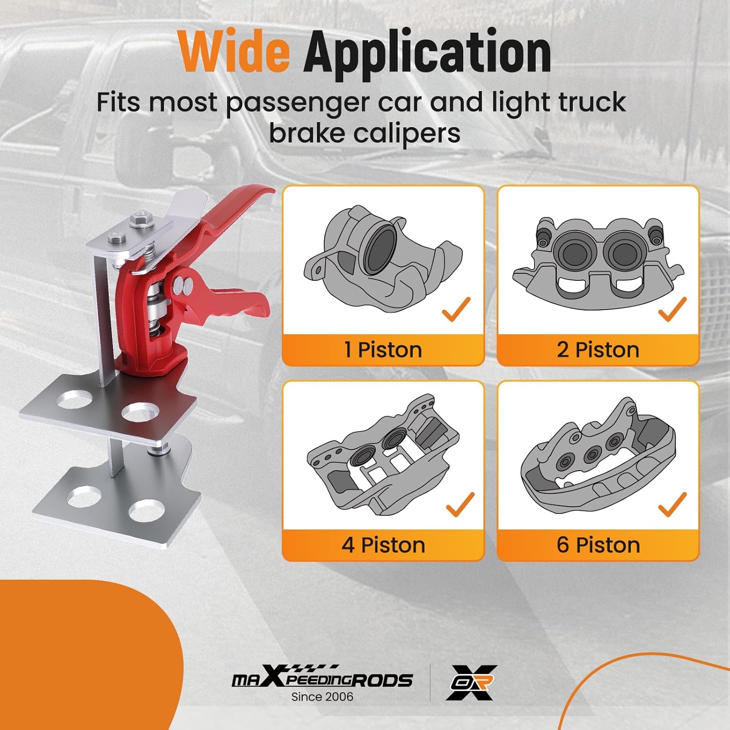 maXpeedingrods 29100 Brake Caliper Compression Tool, Single Twin Quad Sextuplet Piston Disc Brake Caliper Tool, Brake Pad Spreader Compatible with Most Cars and Light Trucks