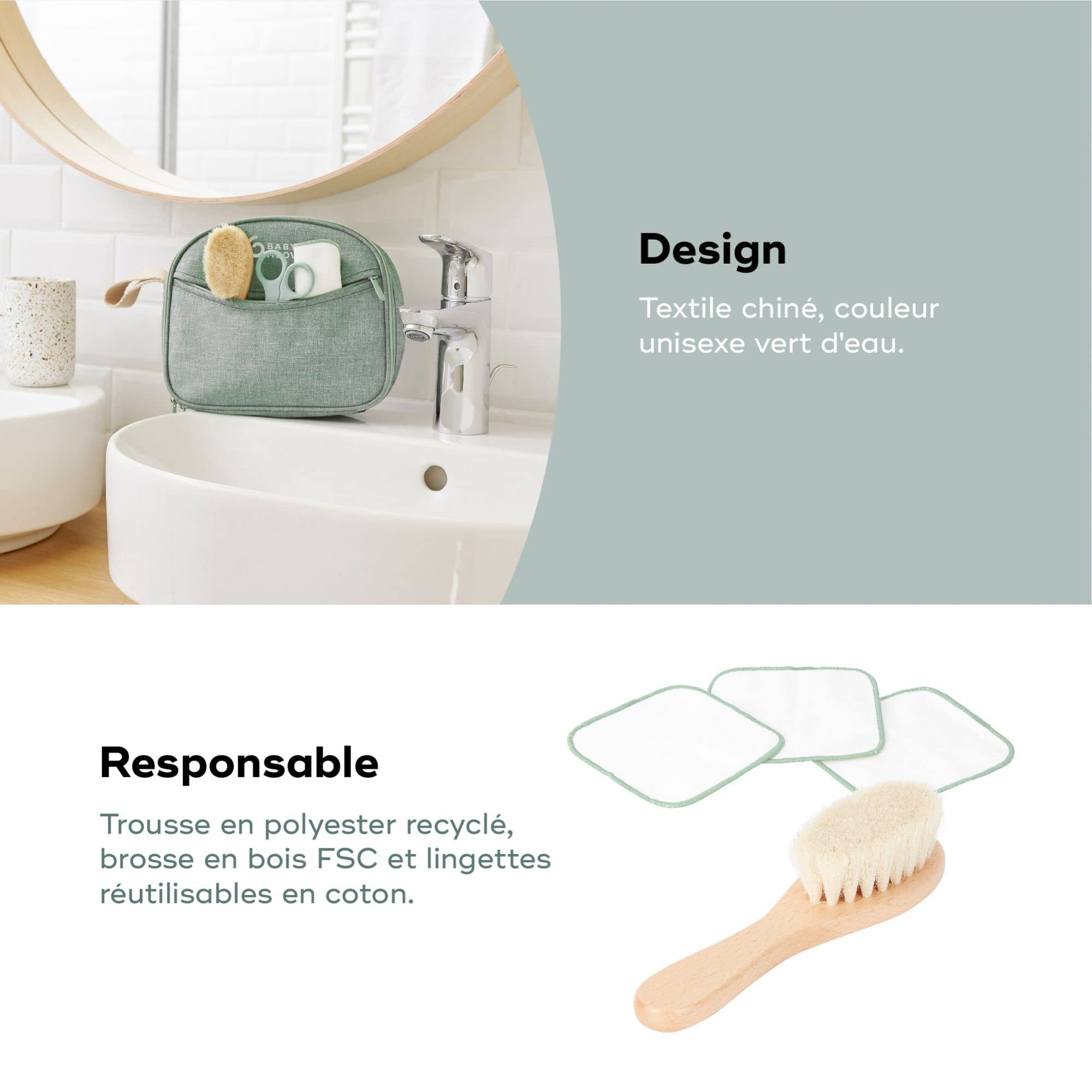 Trousse de soin bébé 10 accessoires Matcha - Babymoov