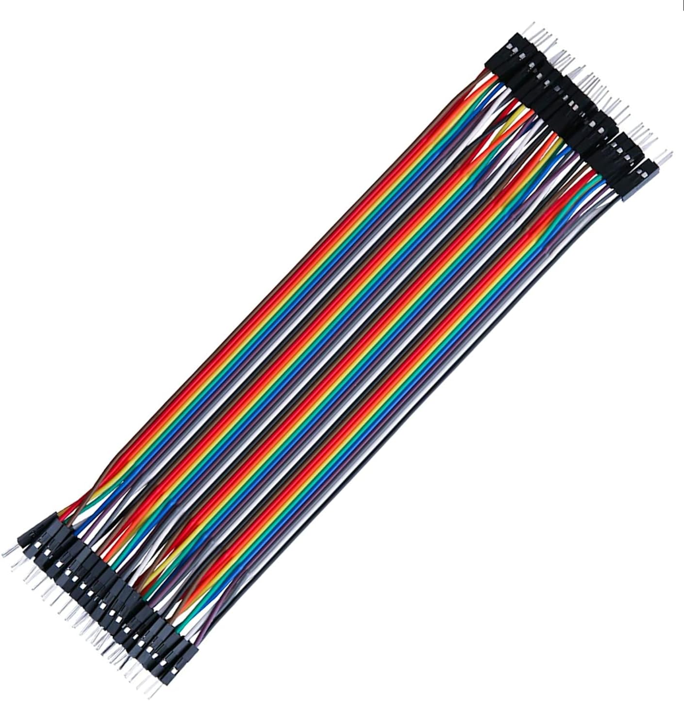 40pcs 30 cm (12 inch) Male to Male Multicolored Dupont Wire Breadboard Jumper Ribbon Cables Kit Compatible with Arduino Projects