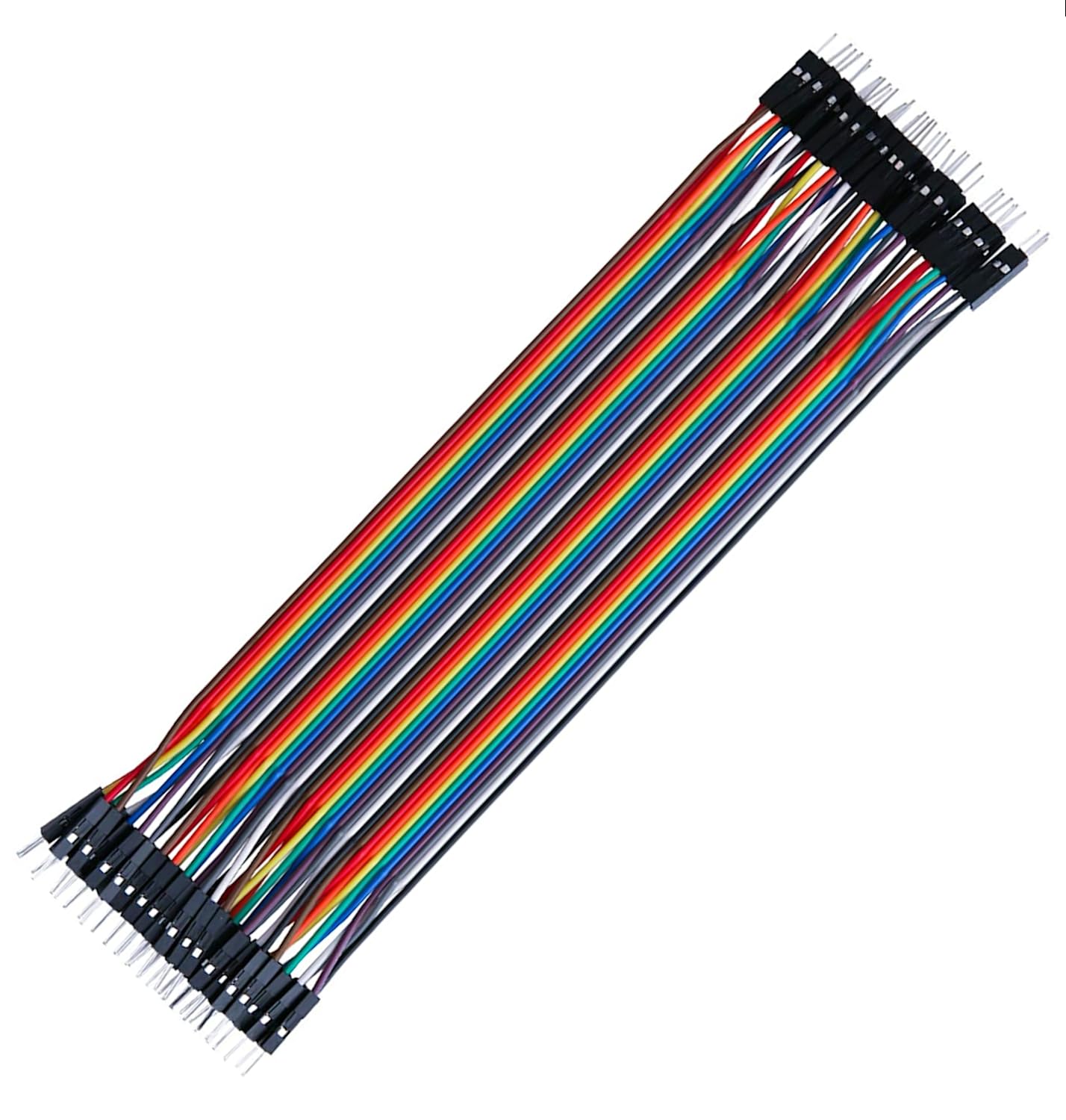 Photo 1 of 40pcs 30 cm (12 inch) Male to Male Multicolored Dupont Wire Breadboard Jumper Ribbon Cables Kit Compatible with Arduino Projects(M/M)
