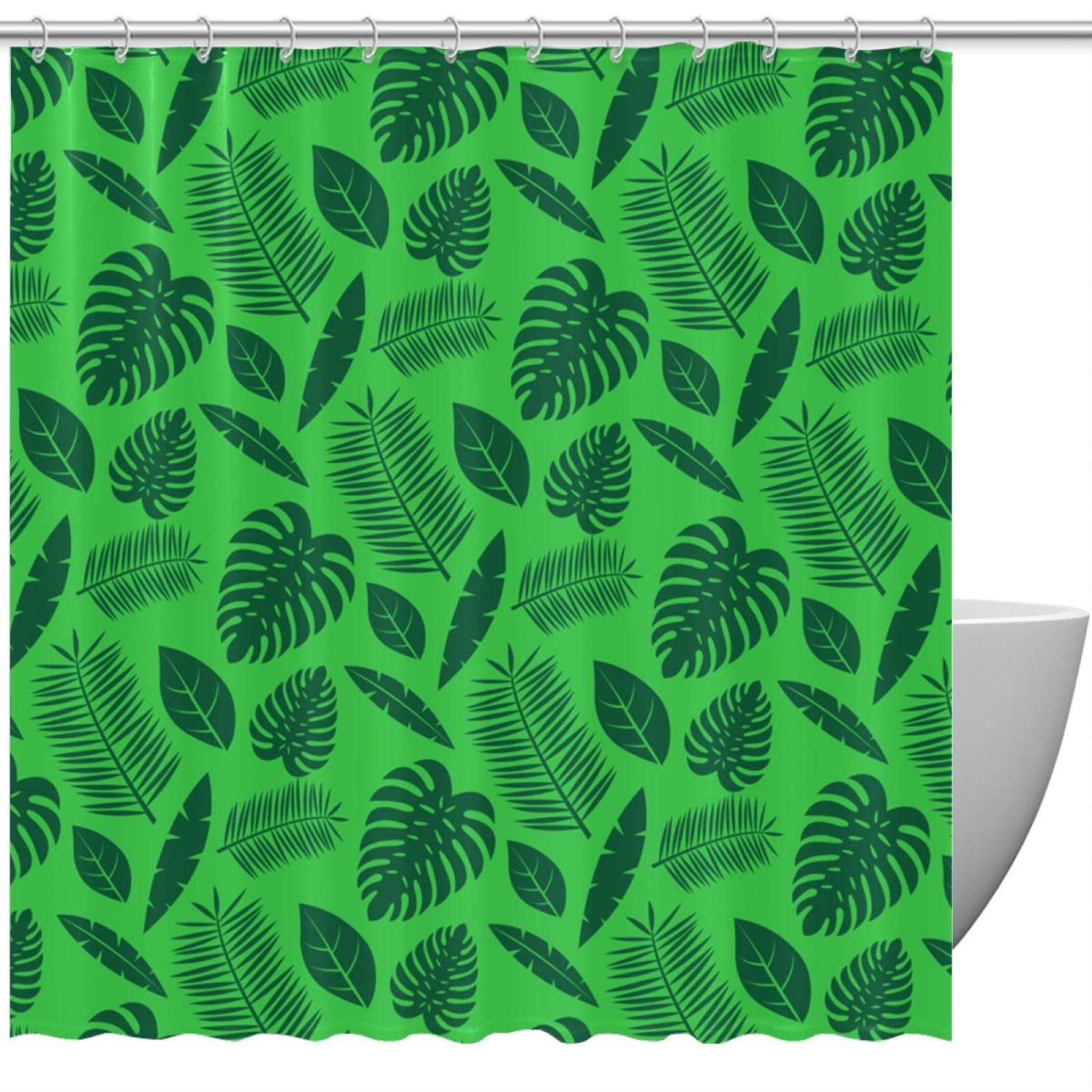 Rideau de douche anti-moisissure et imperméable style jungle