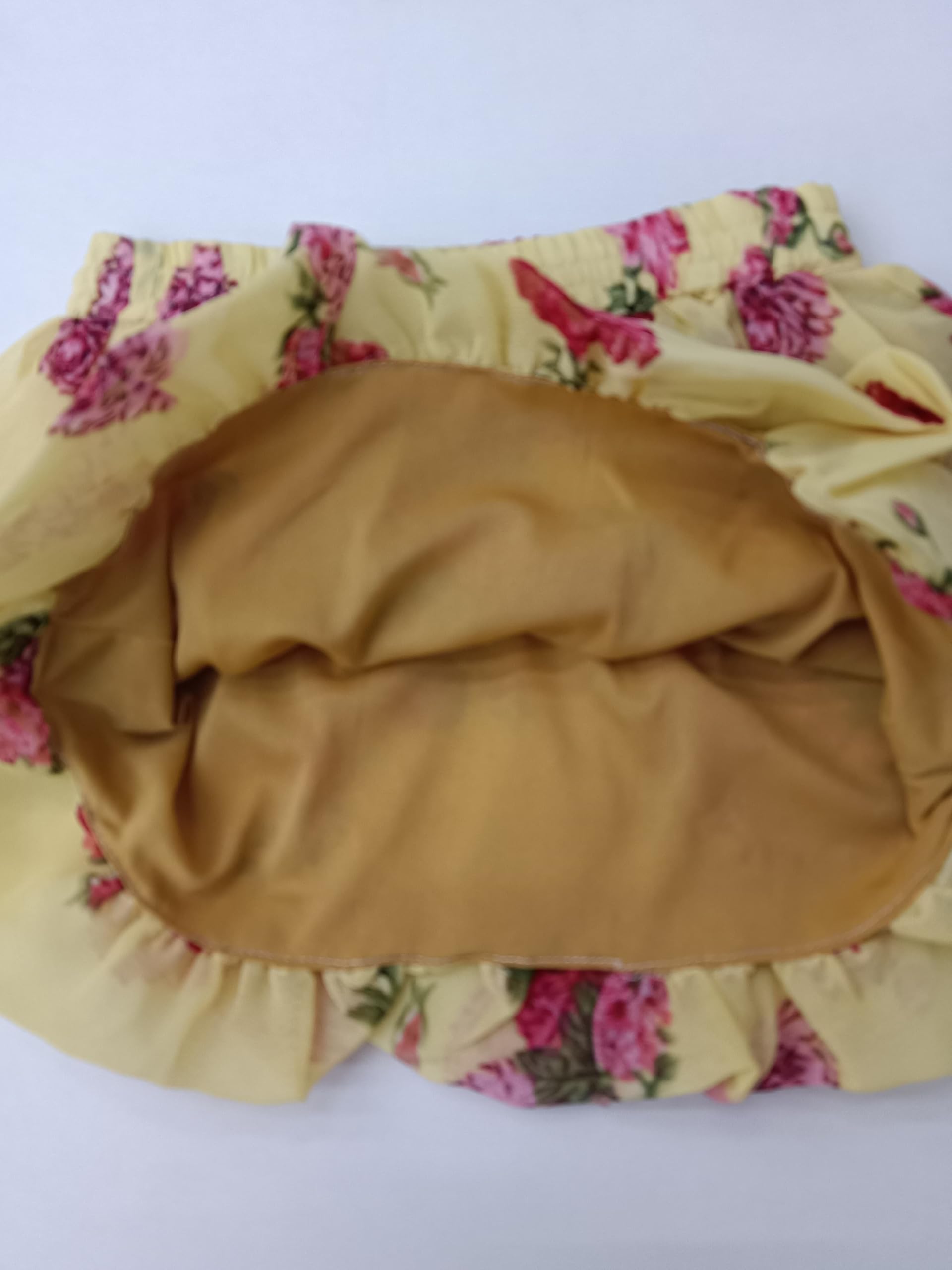 CREATIVE KIDS Baby Girl Polyester Pink Floral Print Knee Length Skirt (Beige & Pink, 3M) - Image 4 thumbnail