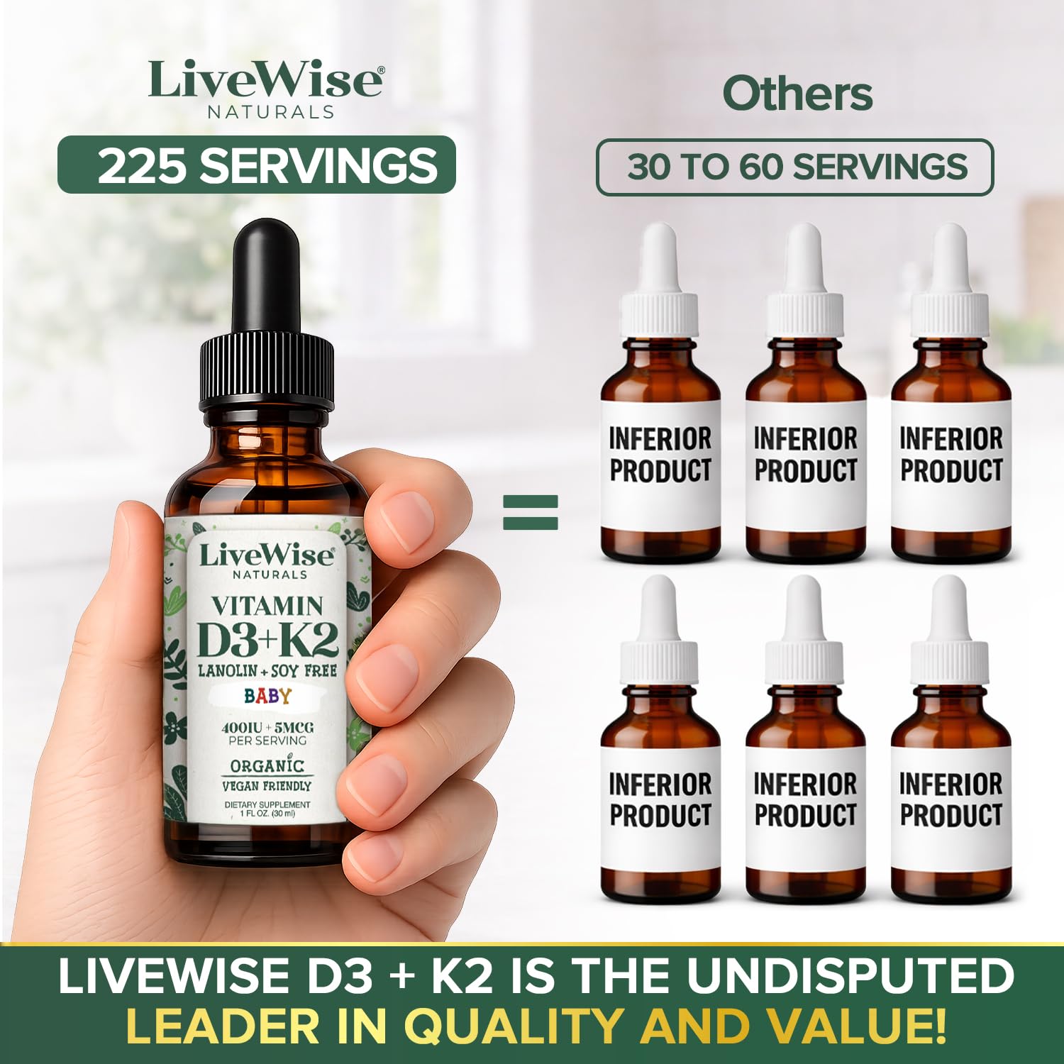 Live Wise Naturals Organic Vitamin D3 K2 Liquid Drops for Babies, (MK-7) — Amazon image 2