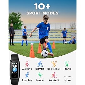 BIGGERFIVE Vigor 2 L Kids Fitness Tracker Watch for Boys Girls Ages 5-15, Activity Tracker, Heart Rate Sleep Monitor, IP68 Waterproof, Pedometer, Calorie Step Counter Watch, Black