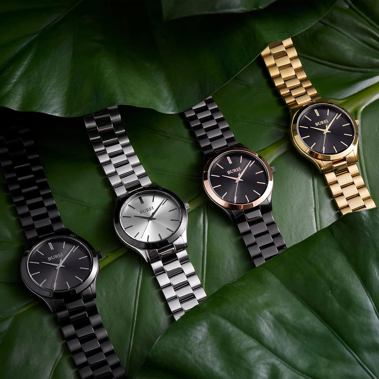 BUREI Men Watches Gifts for Men Fashion Stainless Steel Analog Quartz Waterproof Watches for Mens - Image 7