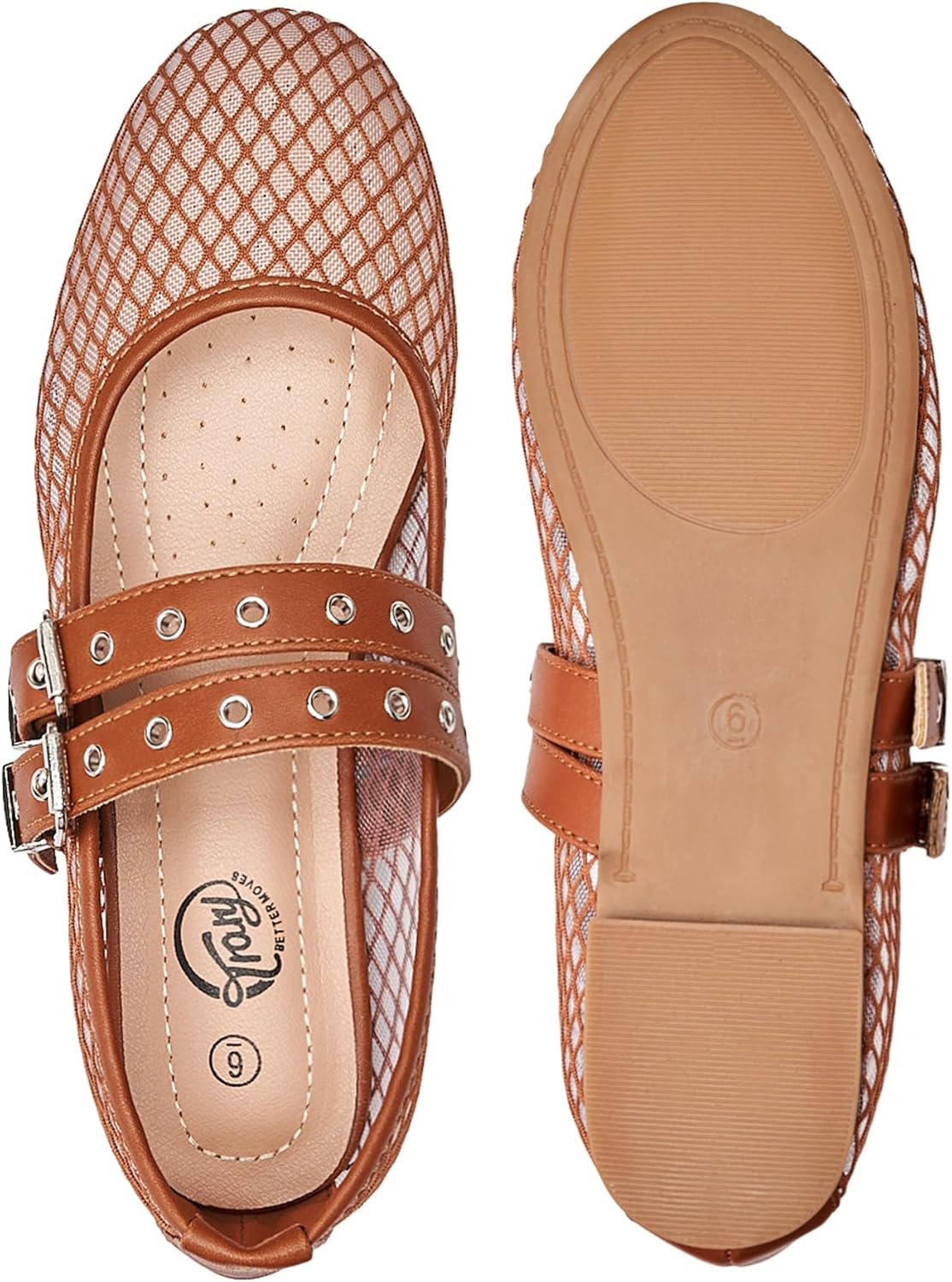 Trary Mary Jane Shoes Women Square Toe Flats for Women Dressy Ballet Flat Mary Jane Flats with Buckle Strap Comfortable Slip On Casual Shoes - Image 6