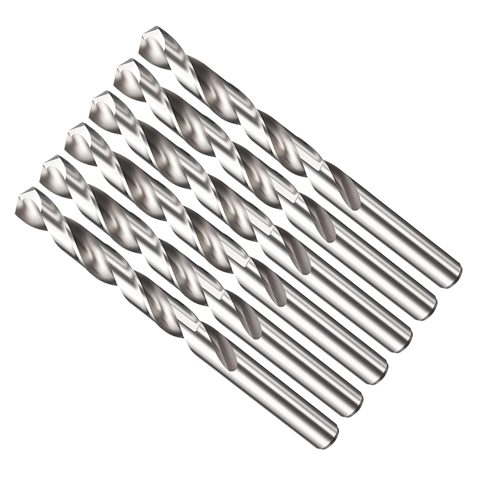METALLIXITY 11.5mm Drill Bit (29/64") 6Pcs, 4241 High-Speed Steel Straight Shank Uncoated (Bright) 118° for Wood Plastic Iron Copper Aluminum Low Soft Metal