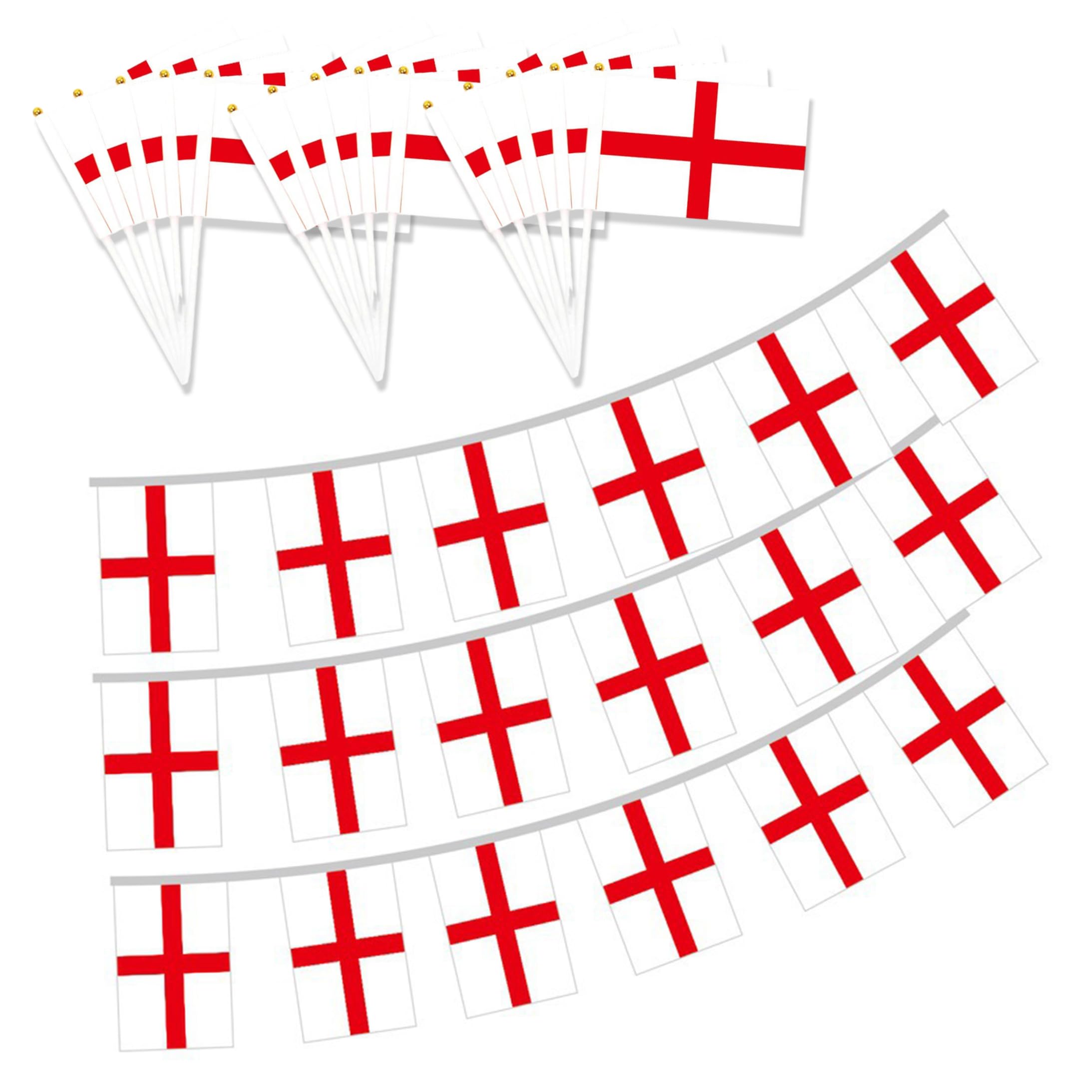 Bandera de fútbol de Inglaterra y guirnalda resistente para eventos