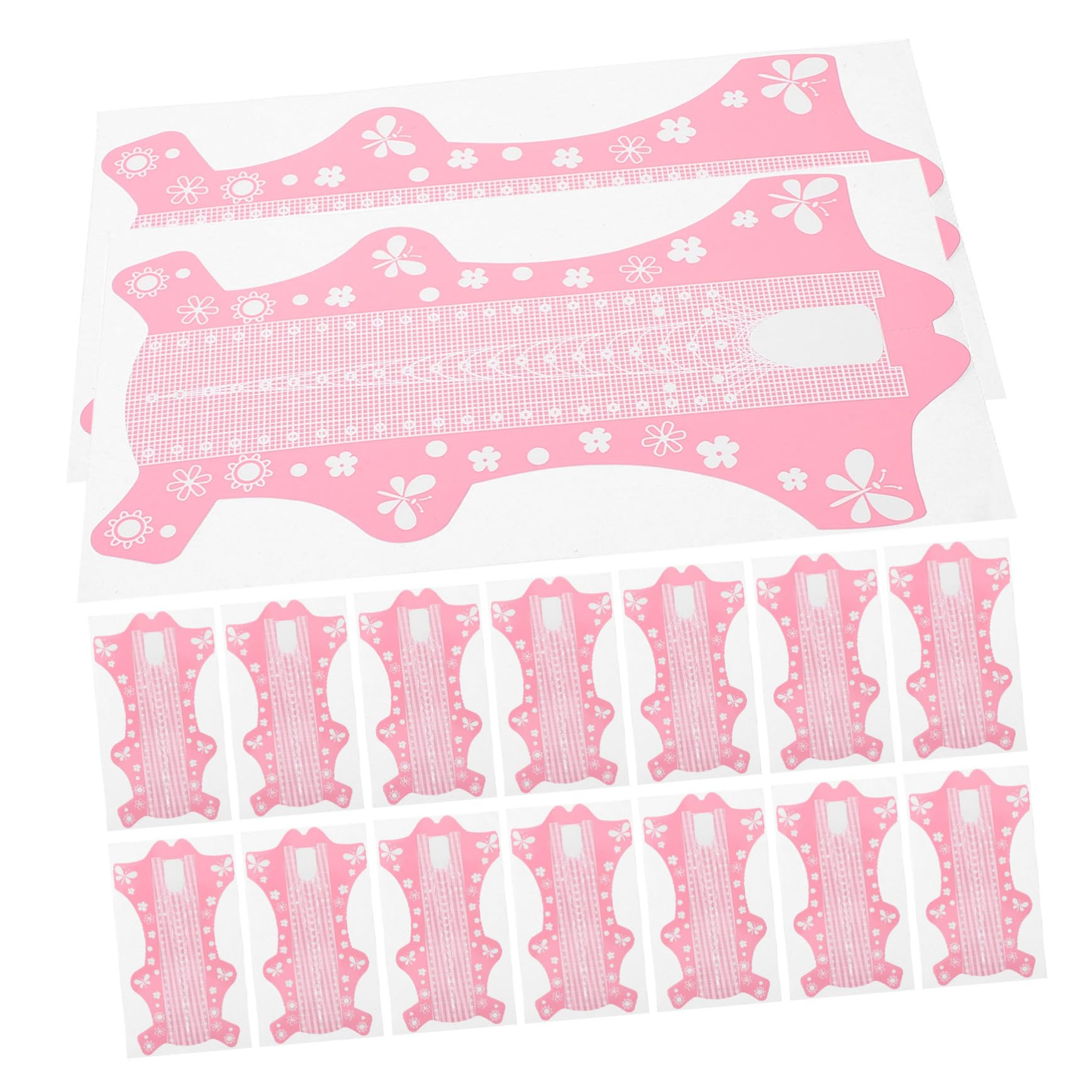 FRCOLOR 500 piezas titular para papel de uñas pegatinas de arte de uñas herramienta guía de manicura pegatinas para formas de uñas suministros de manicura DIY accesorios de uñas rosa extra largo