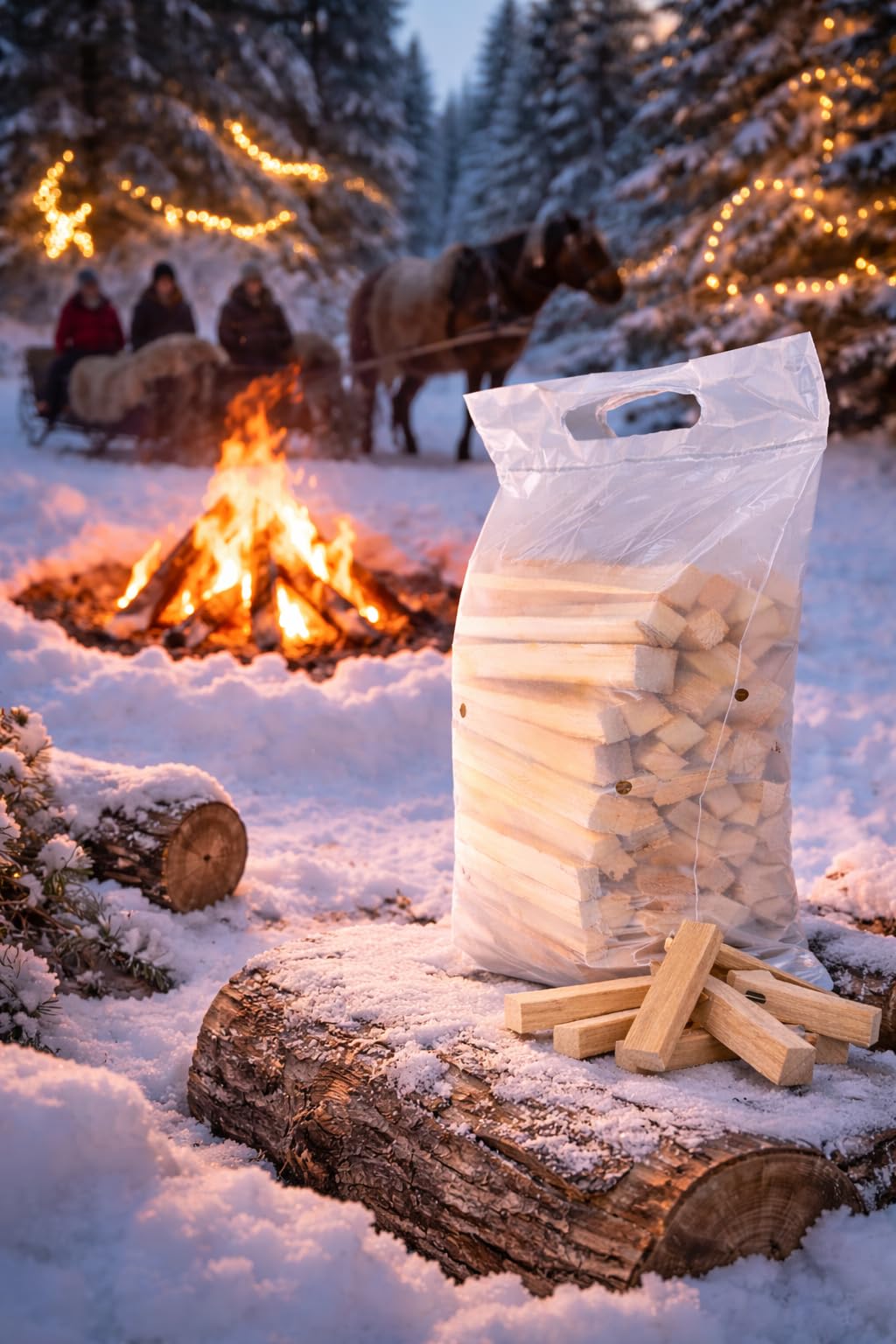 Anzündholz Kamin & Grill, 20,0 kg (8x2,5 kg), Kammergetrocknet, Kiefer & Fichte, Praktische Beutel mit Griff & Lüftung, für Kamin, Ofen, Grill & Feuerschale