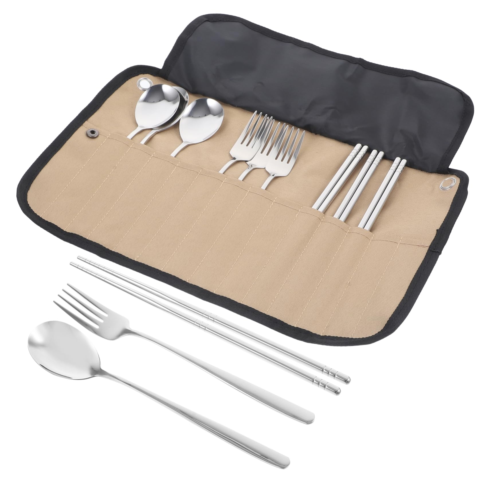 YARNOW Campinggeschirr Besteckset Für Picknick Tragbarem Campingzubehör Und Faltbarer Geschirrtasche Praktisches Geschirr Und Besteck Outdoor-aktivitäten