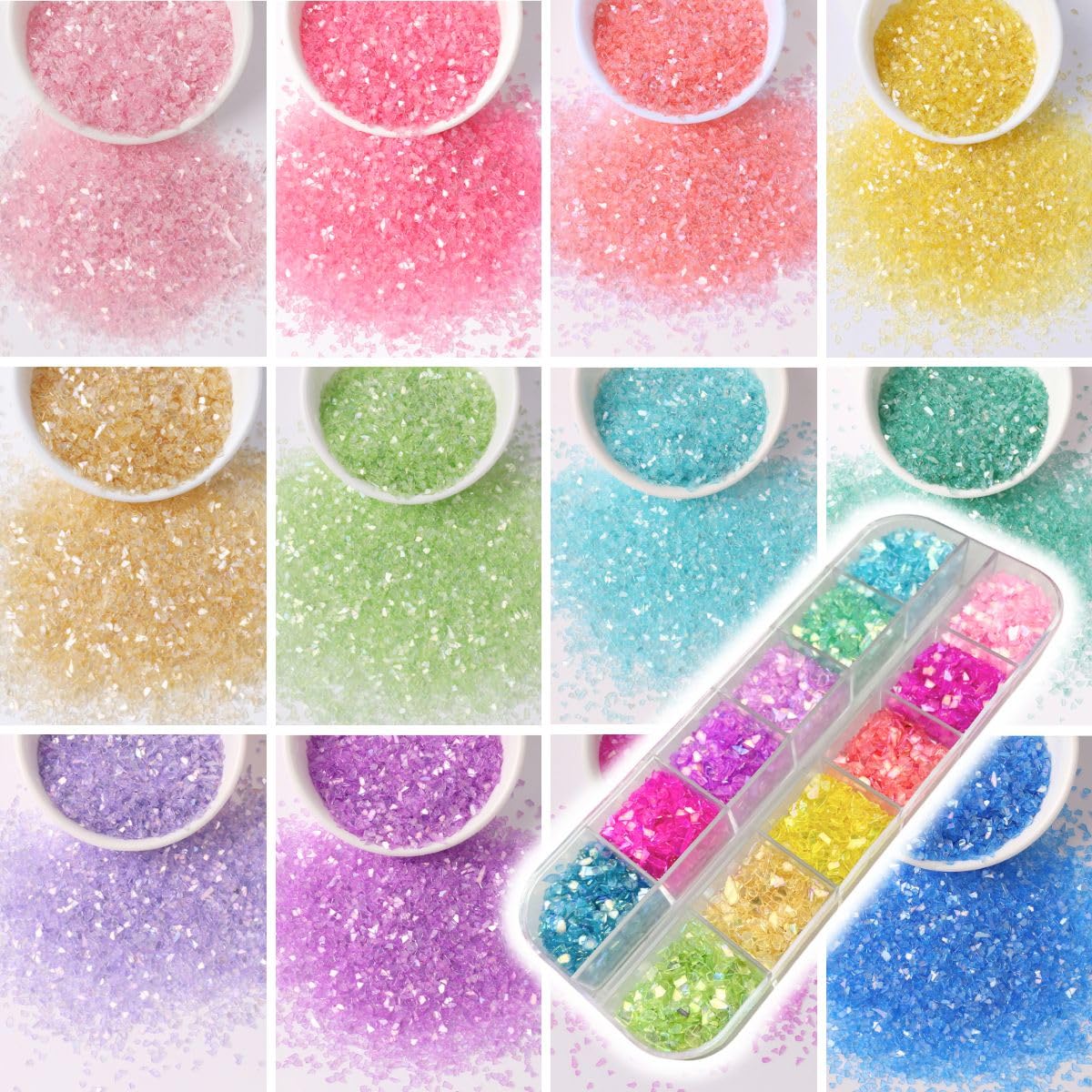 お試し12色セット レジン 封入 カレット ガラス カラフル 封入パーツ シリコ…