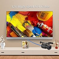 Vista 6 de XRDS -RF Cable SDI 12G de 1 pie, cables de video SDI 3G/6G/12G 75ohm BNC Cable macho soporta HD-SDI/3G/6G-SDI/4K/8K para convertidor de cámara