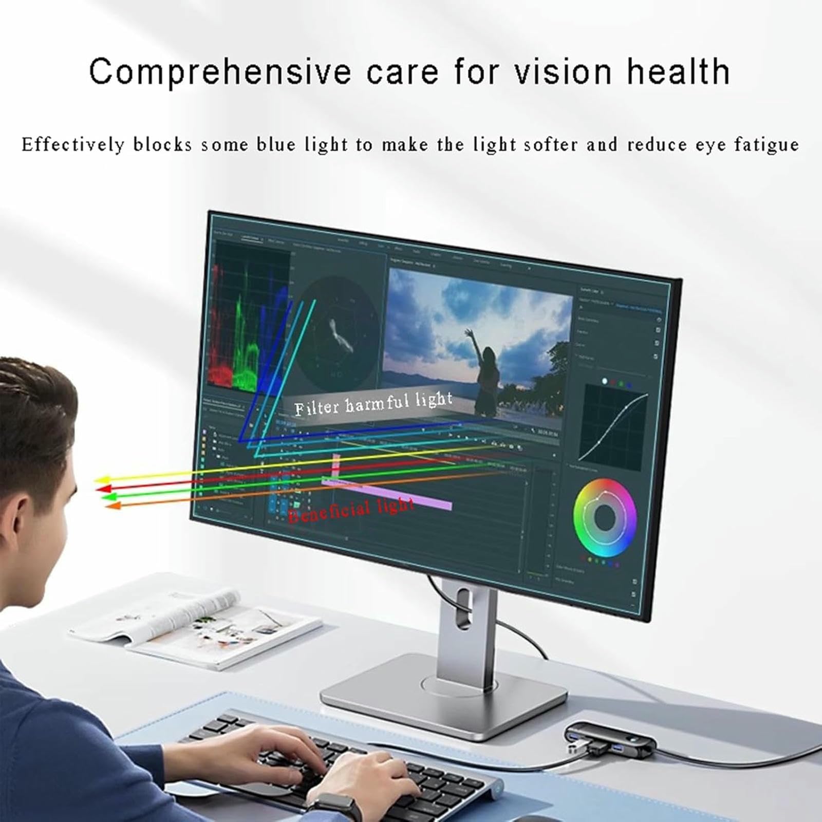 Pellicola protettiva opaca antiriflesso per schermo TV, filtro luce blu, riduce l'affaticamento degli occhi, alto tasso di riflessione per LCD, LED, OLED HDTV