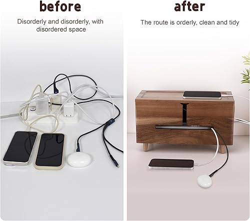 Miniatura 6 de Caja grande de organización de cables, organizador para cables eléctricos y regletas de corriente, oculta los cables de escritorio y piso, solución