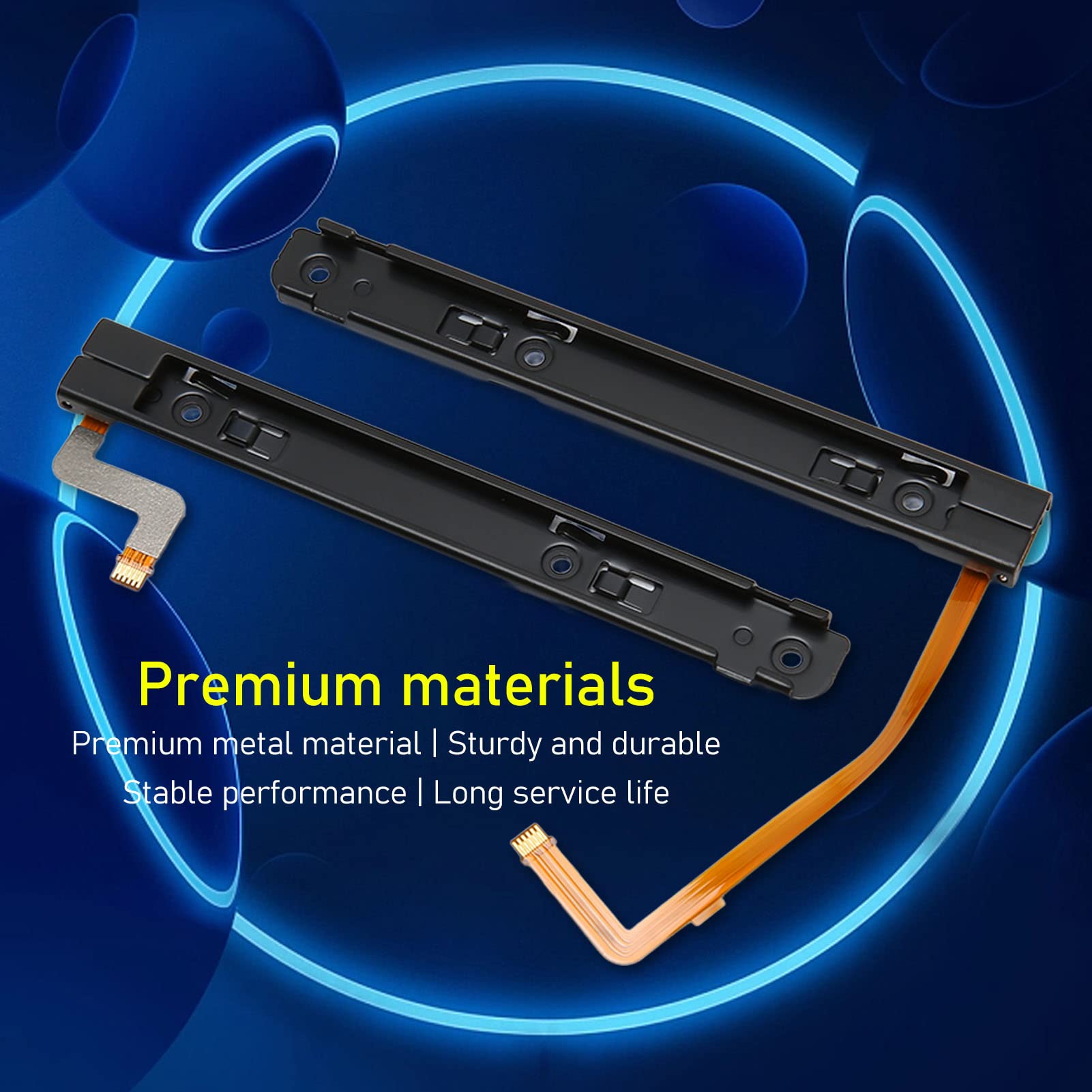 Guida di ricambio destra e sinistra per interruttore, guida di scorrimento professionale in metallo con cavo flessibile sensore per interruttore OLED host (1 paio)