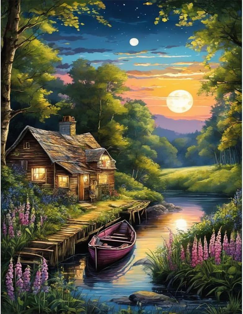 bleihum Landscape Paint by Numbers Kit for AdultAdult