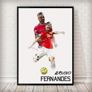 BRUNO FERNANDES MANCHESTER UNITED WATERCOLOUR STYLE PRINT | FOOTBALL ART