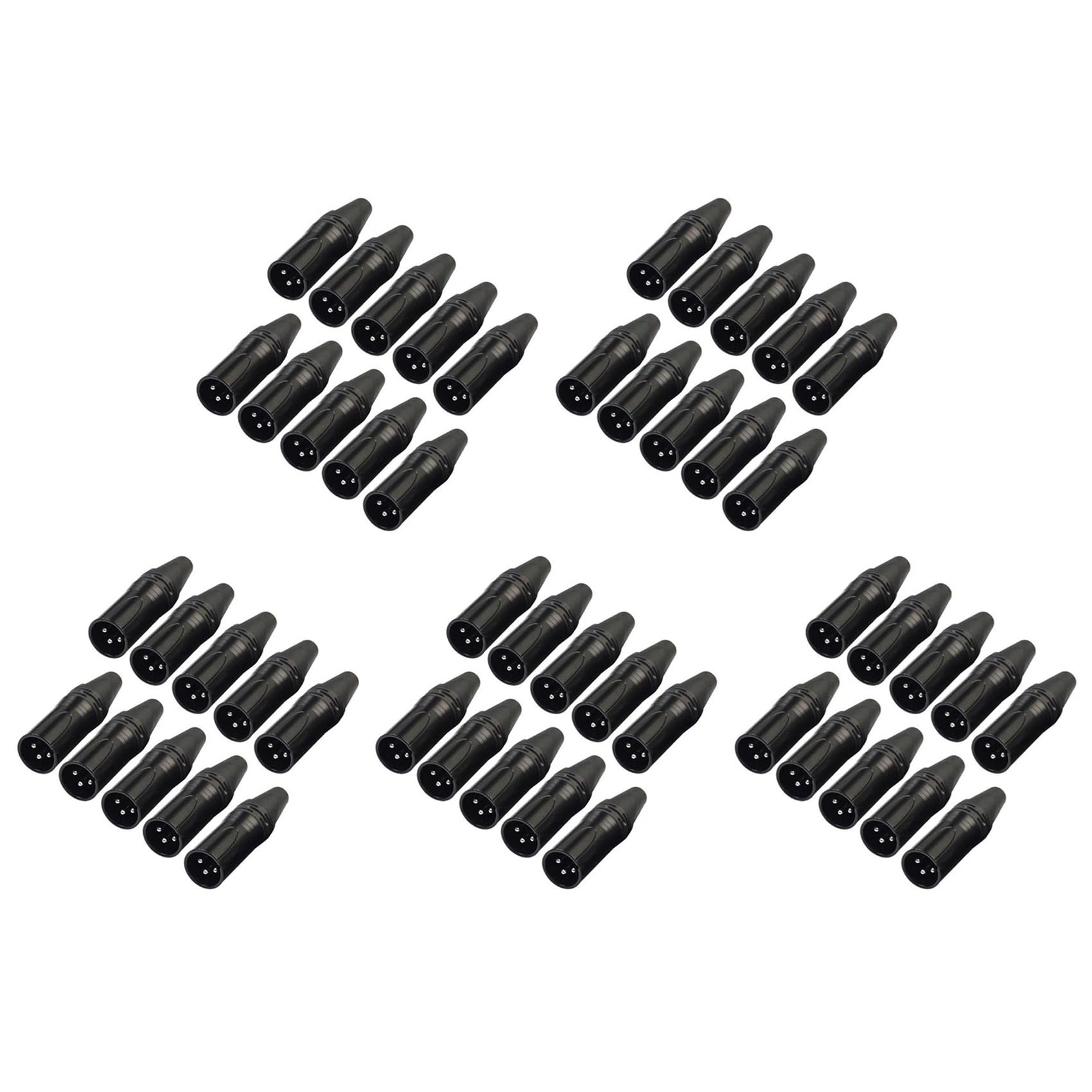 Jnchdghwa Men's Black 50Pcs Diy 3Pin Xlr Adapter Socket Xlr Aviation Connector Welding Head Microphone Cable Connector()