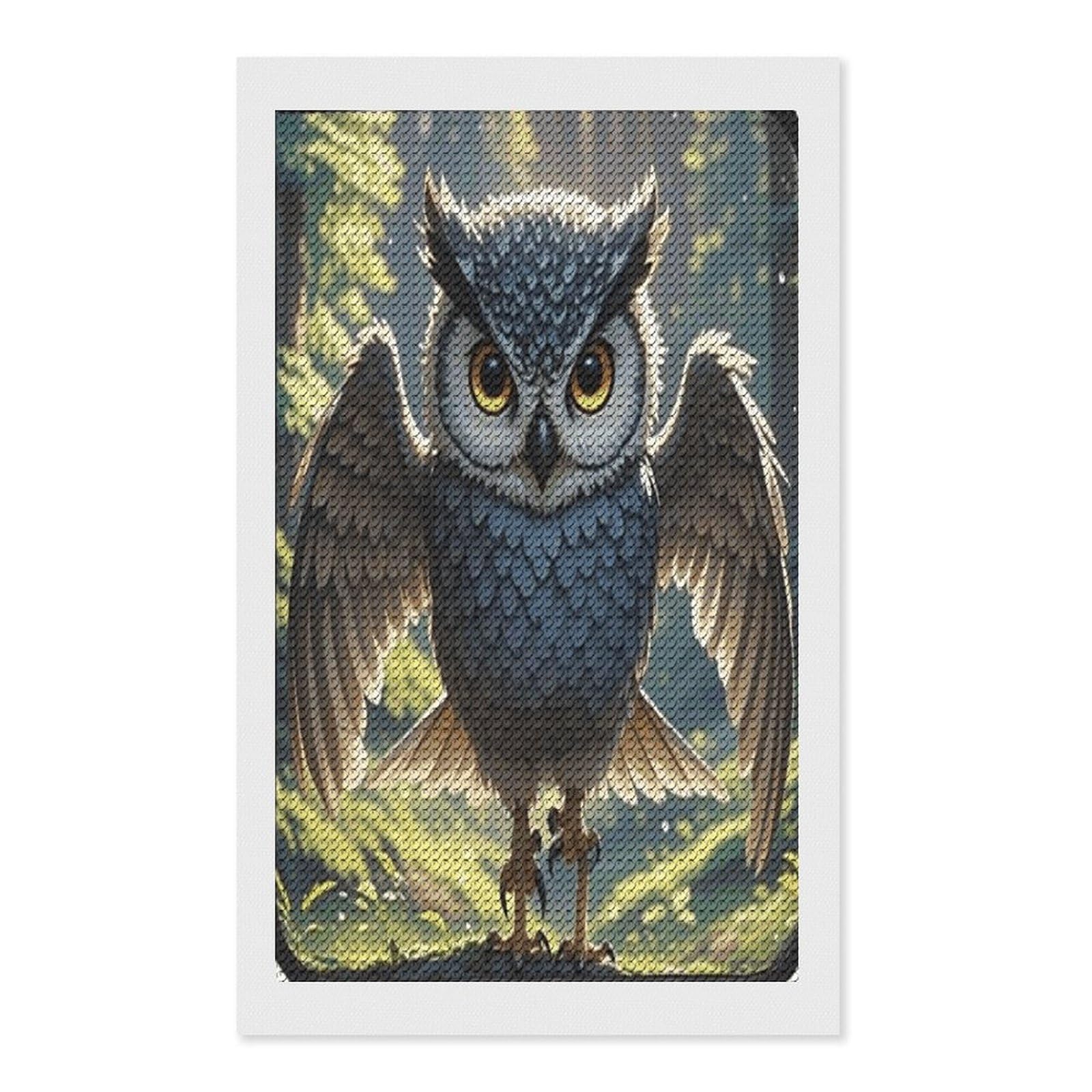 FekiLoot Anime Owl Paint by Numbers Kit for Adults Beginner DIY Diamond Dots Paintings Round Full Drill Diamond Art Kits Picture Diamond Art Painting Kits for Home Decor 12"x20"