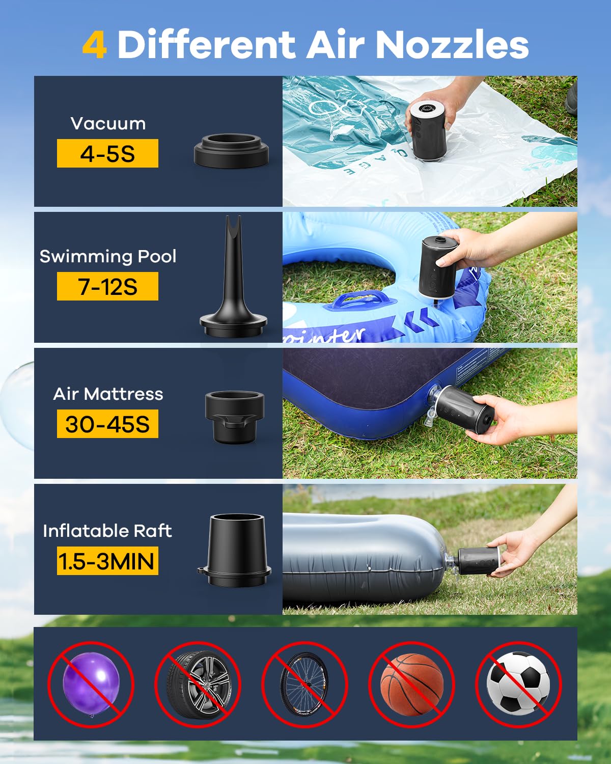 Amazon.co.jp: ZHENGXOO 空気注入式電動エアポンプ エアマットレス