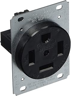 Leviton 9460 60 Amp, 125/250 Volt, Flush Mounting, Receptacle, Straight Blade, Industrial Grade, Grounding, Black - coolthings.us