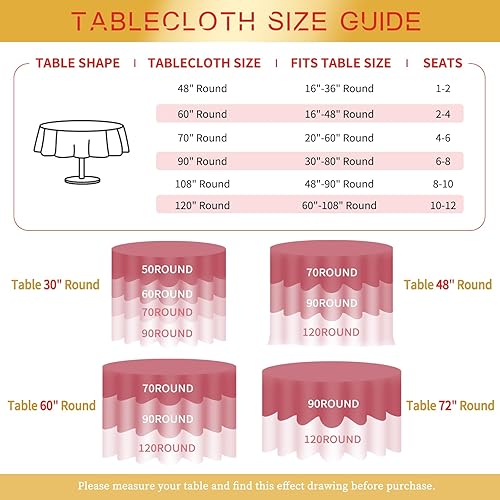 Miniatura 484 de Paquete de 8 manteles redondos blancos de 90 pulgadas, manteles redondos de poliéster lavables para mesa de tela decorativa resistente a