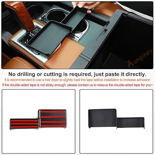 Vista 11 de Caja de almacenamiento para reposabrazos de automóvil, compatible con Toyota Tundra 2007-2021/Sequoia 2008-2020, bandeja organizadora de consola