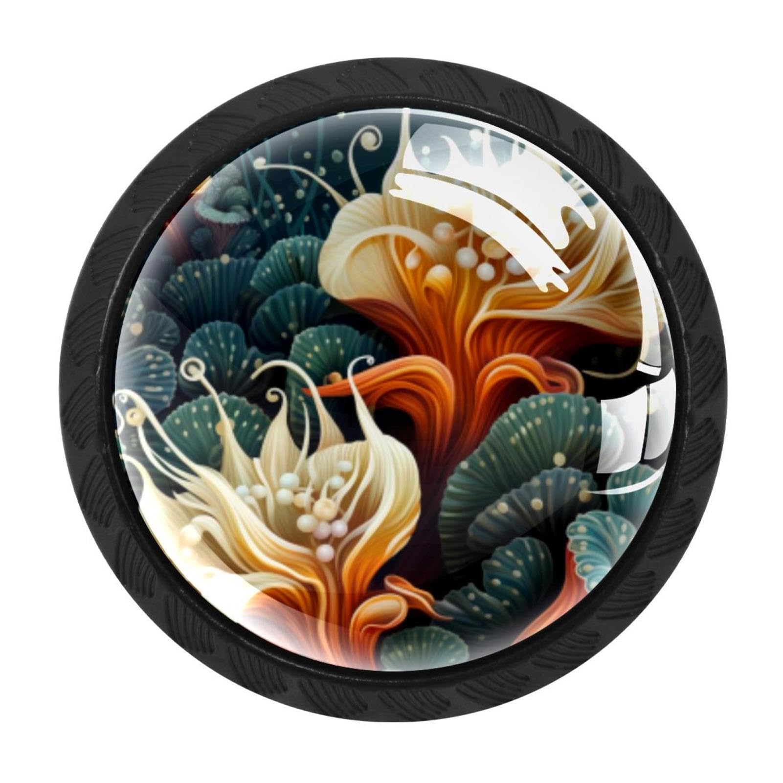 Chenzzzz Multicolored 07 4 Pieces Sea Slug Drawer Knobs, 35Mm Black Cabinet Knobs, Drawer Pulls And Knobs, Dresser Drawer Knobs, Cabinet Hardware Kitchen Cabinet Knobs