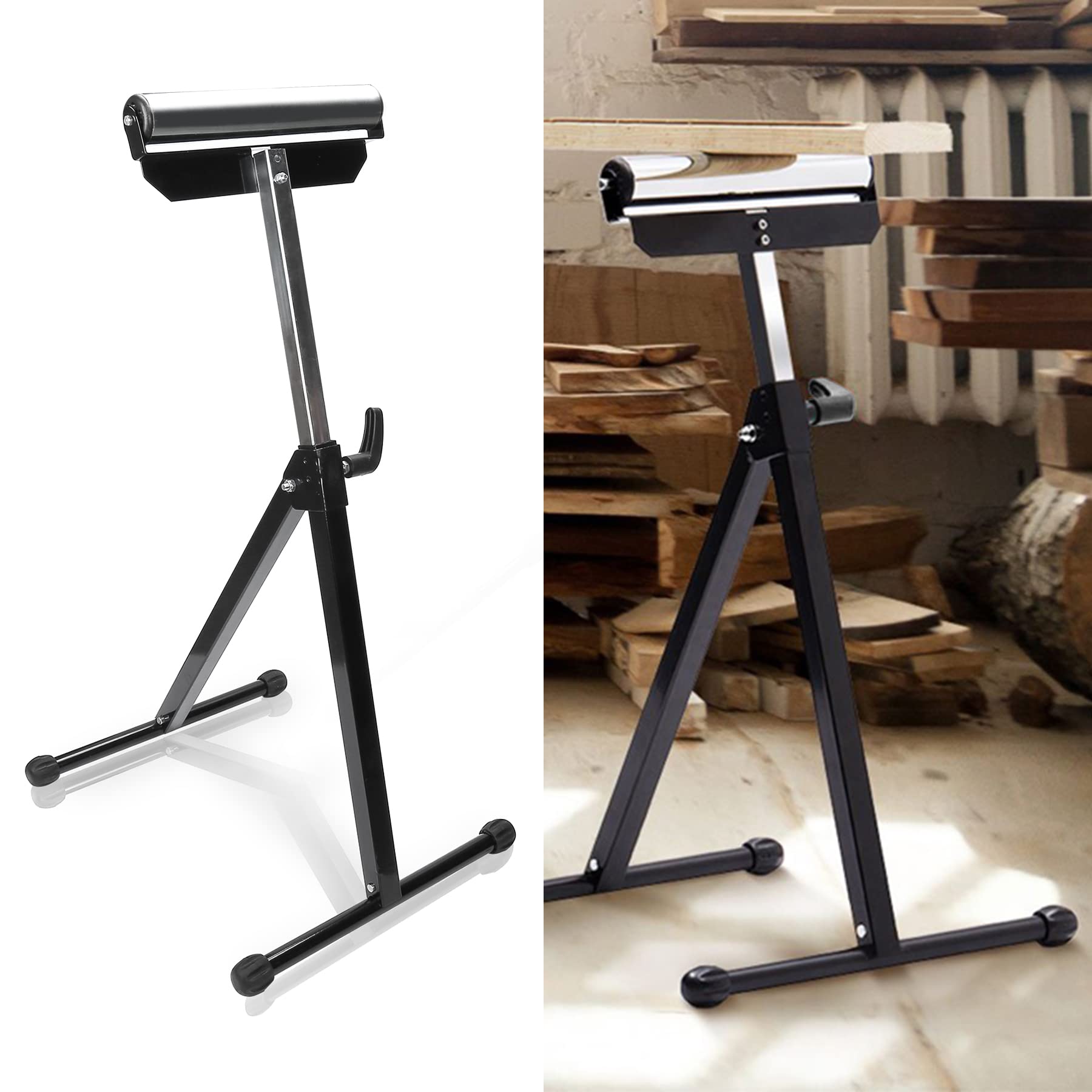 Jiubiaz 2 x roller bok, adjustable roll stand 68-108 cm height