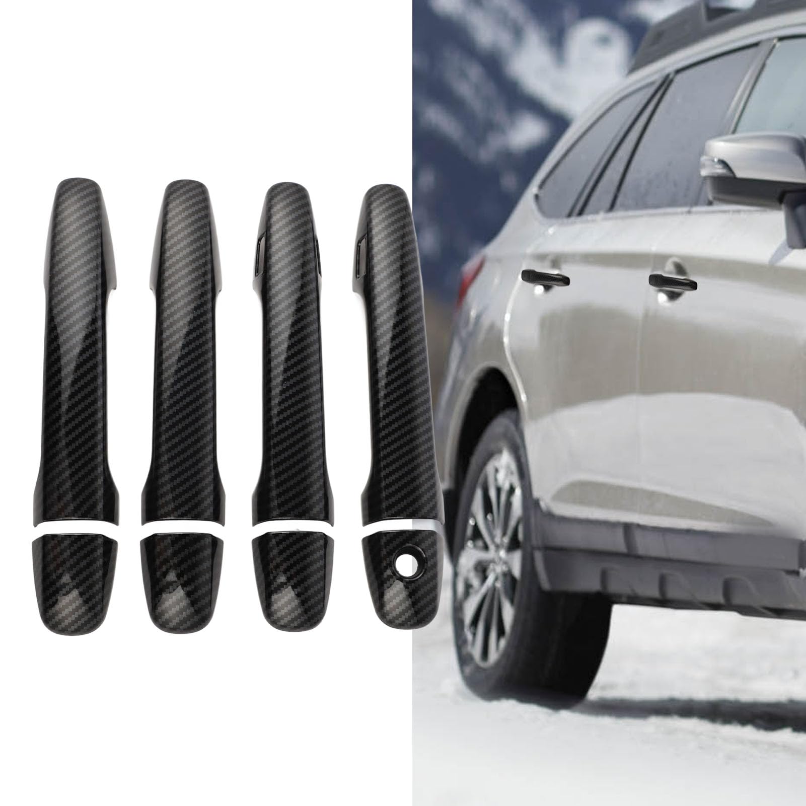 Osłona Klamki Zewnętrznej z Włókna Węglowego ABS, Osłona Klamki Zewnętrznej z inteligentną dziurką od Klucza do Subaru Legacy Levorg WRX Forester Outback