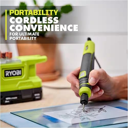 Miniatura 7 de Ryobi Kit de herramientas rotativas con herramienta giratoria de precisión inalámbrica de 18 V, kit de accesorios de 37 piezas, bolsa de