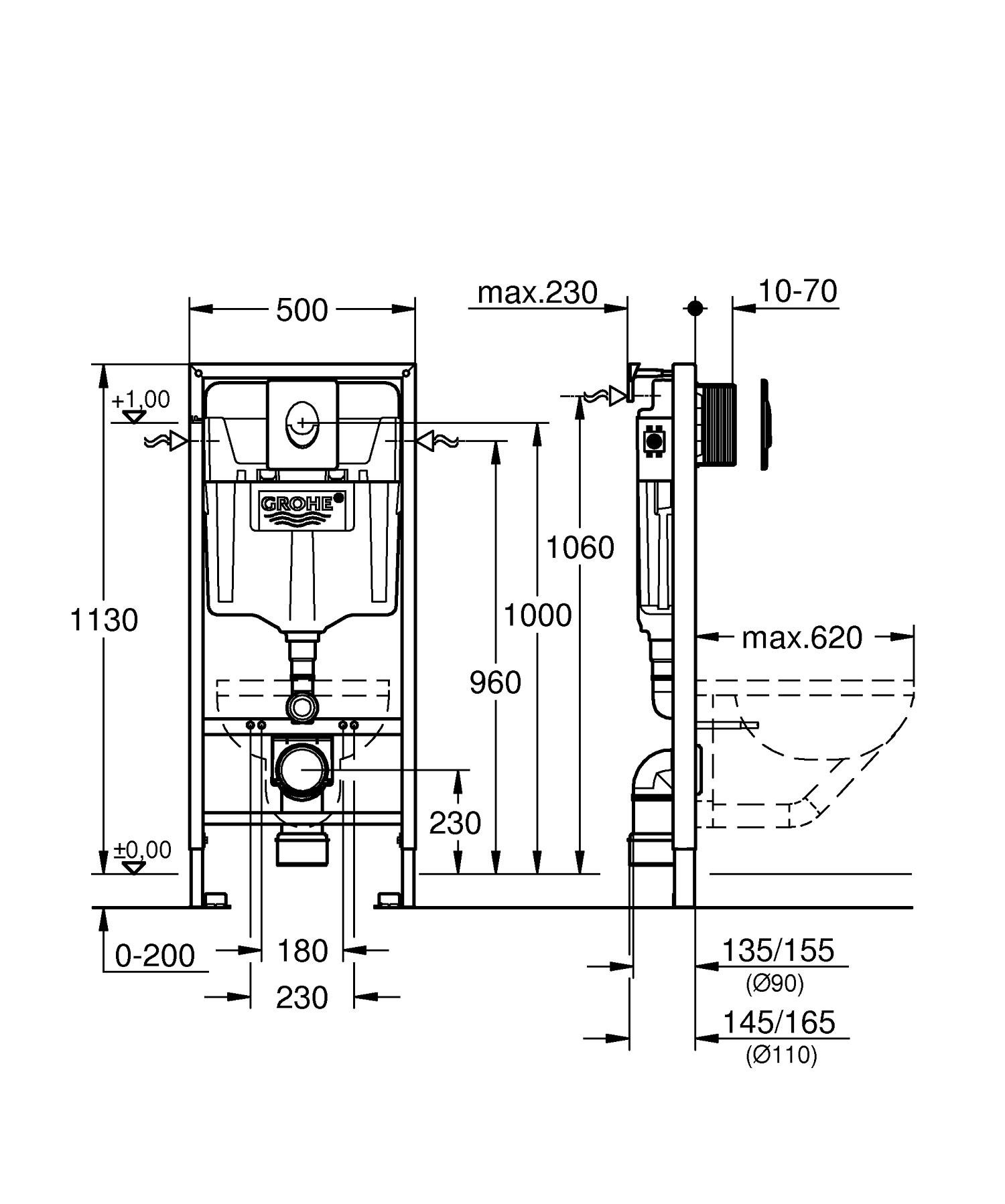 GROHE 38721001 - Set cisterna empotrada 3 en 1