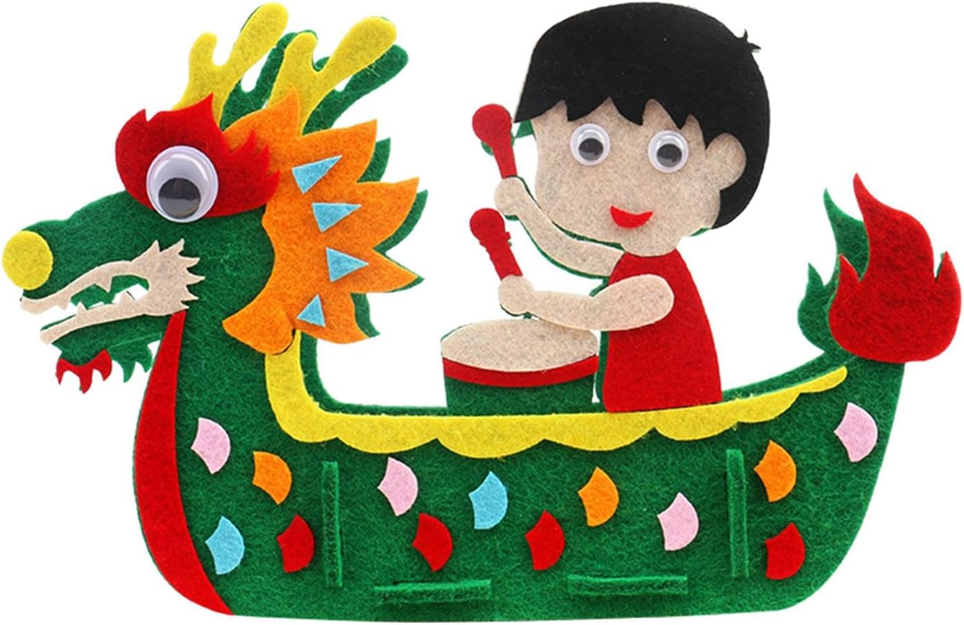 Kids Handcraft Dragon Boat 3D DIY Felt Craft for Home Children Decor DrummerCrafts|Kids Crafts|Craft Kits