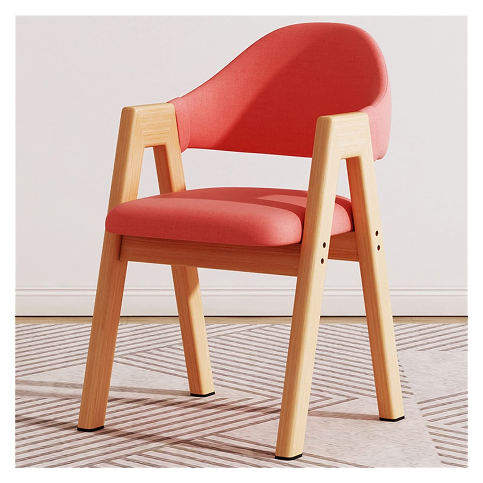 Chaise de salle à manger avec accoudoirs et pieds en bois massif